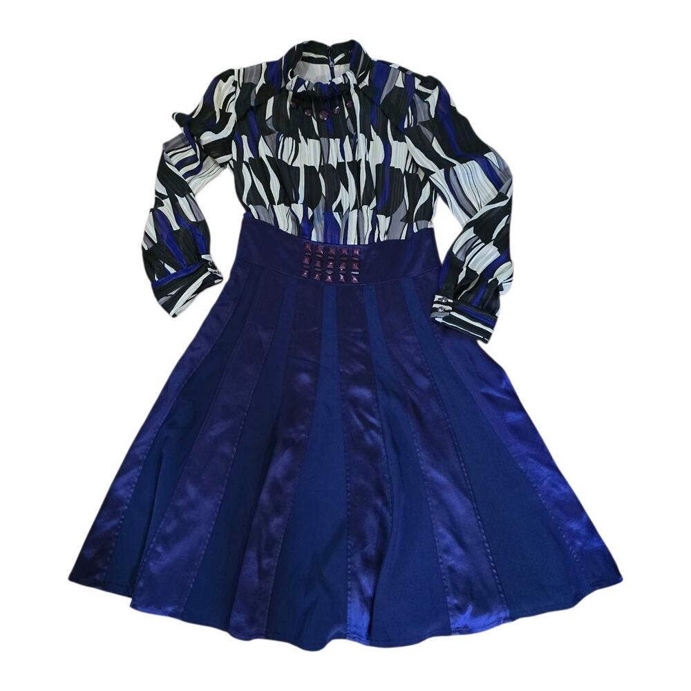 Lancy From25 Vintage Style Blue Retro Dress